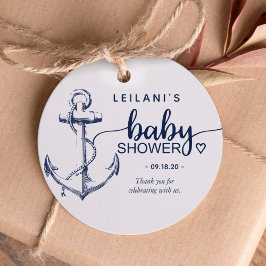 Nautical Anchor Baby Shower White Gåvor Etiketter