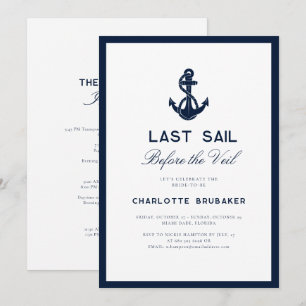 Nautical Anchor Bachelorette Helg Itinerary Inbjudningar