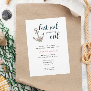 Nautical Anchor Bachelorette Party Inbjudningar