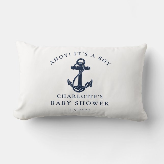 Nautical Anchor Beach Boy Shower Lumbarkudde (Framsida)