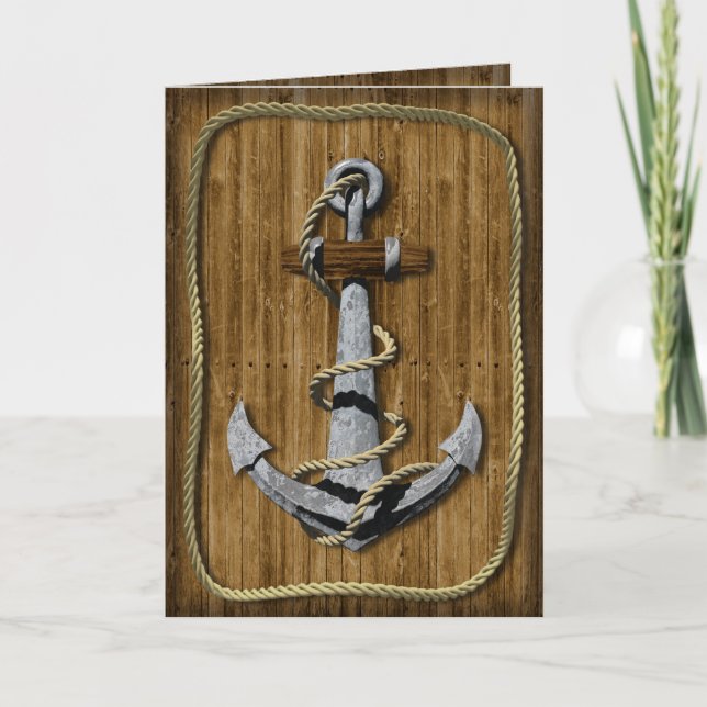 Nautical Anchor Birthday Kort (Framsida)