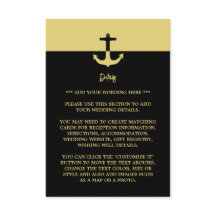 Nautical Anchor - Black Guld - Bröllop Detail