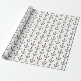 Nautical Anchor Blommig Baby Shower Flicka Party Presentpapper