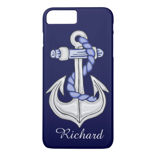 Nautical Anchor Blue Case-Mate iPhone Skal (Baksida)