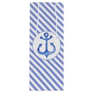 Nautical Anchor - Blue Stripe Gift Bag för marinfa