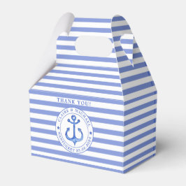 Nautical Anchor Blue Stripe Tack Bröllop Presentaskar