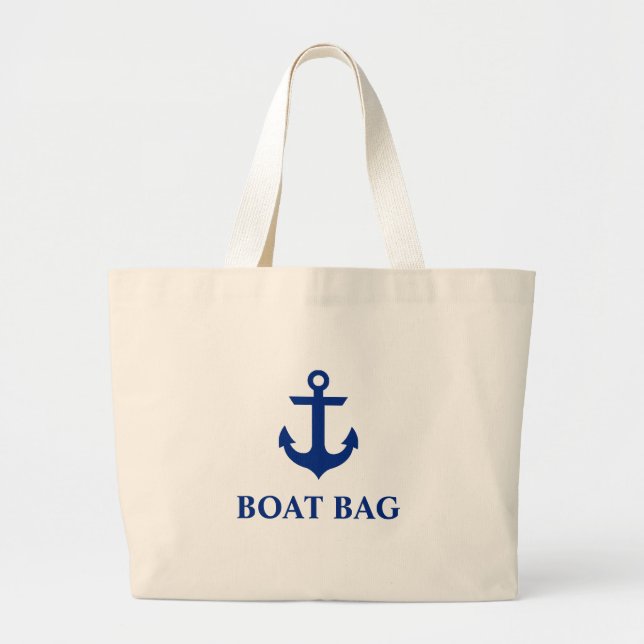 Nautical Anchor Boat Bag Jumbo Tygkasse (Framsidan)