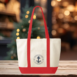 Nautical Anchor Boat Namn Anpassningsbar Coastal Tygkasse
