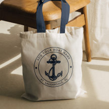 Nautical Anchor Boat Namn - blå Anpassningsbar
