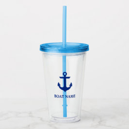 Nautical Anchor Boat Namn Blue Take Away Mugg