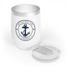 Nautical Anchor Boat Namn Navy Blue Boating Anpass
