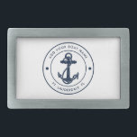 Nautical Anchor Boat Namn Navy Blue Boating Anpass<br><div class="desc">Lägg till namn och plats för din båt eller kapten genom att klicka på knappen "Personalisera" ovan. Sätt fart i stil med vår anpassningsbar nautiskt-temerade båtsvävare, den ultimata följaren för ditt maritima äventyr. Den här bockeln i bälte skryter med en söt design som inspirerats av havets underverk och som innehåller...</div>