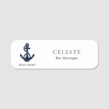 Nautical Anchor Boat Namn Navy Blue Employee