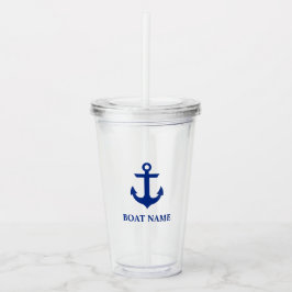 Nautical Anchor Boat Namn Take Away Mugg
