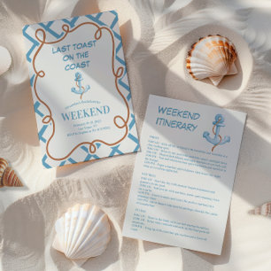 Nautical Anchor Bow Mönster Bachelorette Helg Inbjudningar
