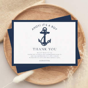 Nautical Anchor Boy Baby Shower Tack Kort