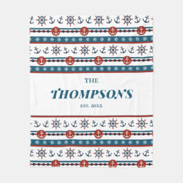 Nautical Anchor Bröllop-årsdag Gift Idea Fleecefilt