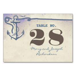 Nautical Anchor Bröllop Bordsnummer Card