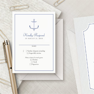Nautical Anchor Bröllop OSA Kort