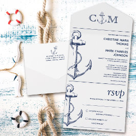 Nautical Anchor Bröllopsång Förfrågan Vit