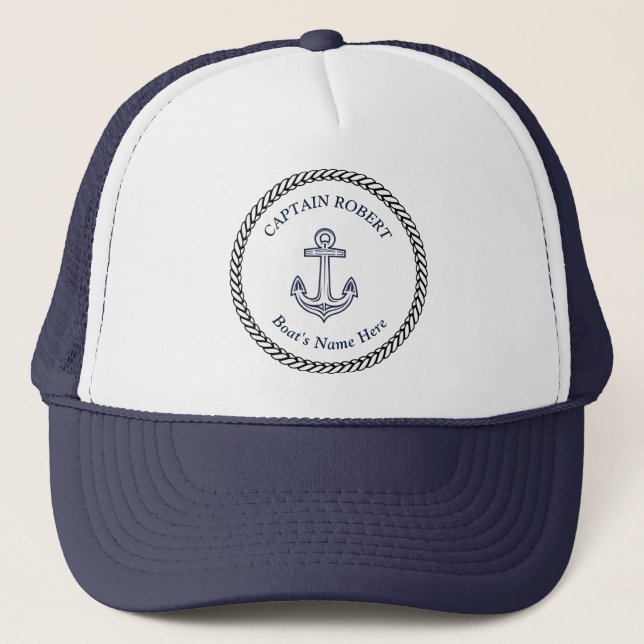 Nautical Anchor Captains template baseball Keps (Framsida)
