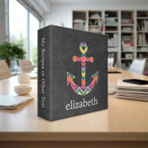 Nautical Anchor Chalkboard med Bright Chevrons
