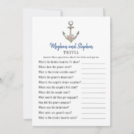 Nautical Anchor Couples Shower Trivia-spel Inbjudningar