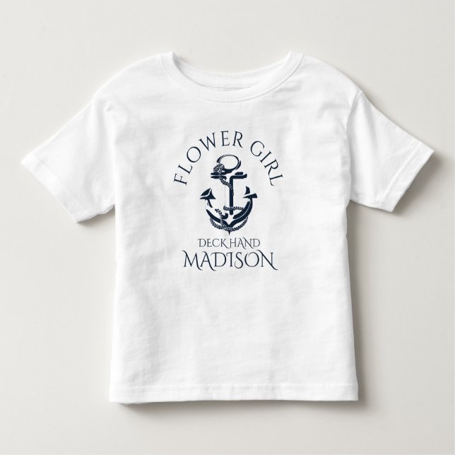 Nautical Anchor Crew Flower Girl Tee (Framsida)
