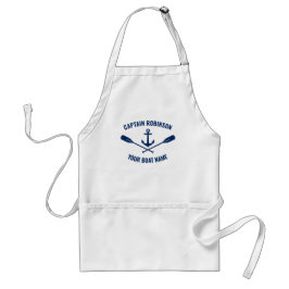 Nautical Anchor Crossed Oars Paddles Navy Blue Förkläde