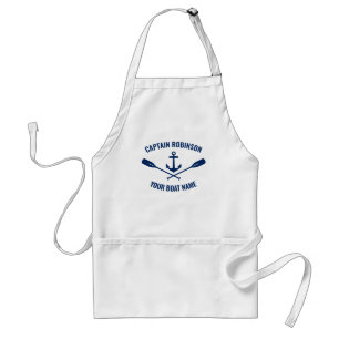 Nautical Anchor Crossed Oars Paddles Navy Blue Förkläde