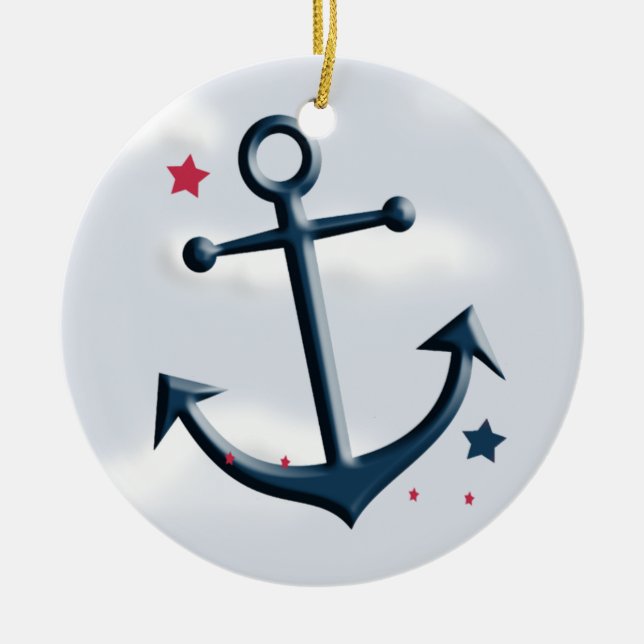 Nautical Anchor Design Cute Ornament (Framsidan)