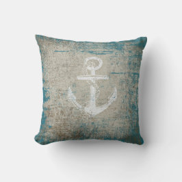 Nautical Anchor Distress Grunge Dekorativ kudde