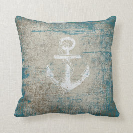Nautical Anchor Distress Grunge Dekorativ kudde