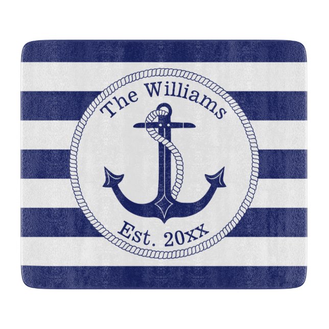 Nautical Anchor Family Namn 6 x 7 tum (Framsidan)