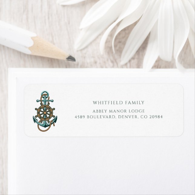 Nautical Anchor Family Returadress Returadress Etikett (Insitu)