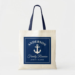 Nautical Anchor Family Reunion Blue Handle Tygkasse