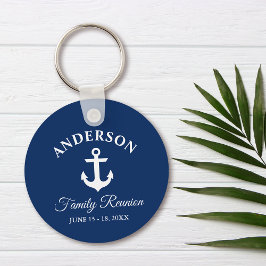 Nautical Anchor Family Reunion Navy Blue Nyckelring