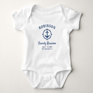 Nautical Anchor Family Reunion Navy Blue & White T Shirt
