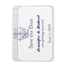 Nautical Anchor Grått Rand Bröllop spara datum Magnet