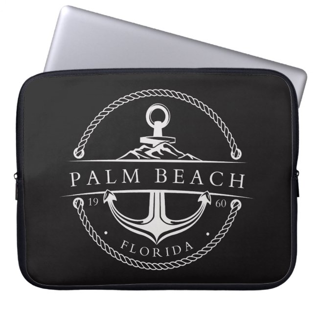 Nautical Anchor Handflatan Beach Florida 1960 Laptop Fodral (Framsidan)