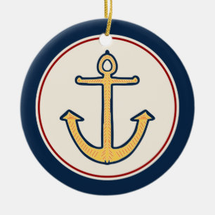 Nautical Anchor Julgransprydnad Keramik