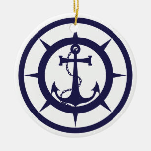 Nautical Anchor Julgransprydnad Keramik