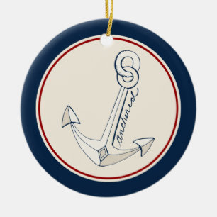 Nautical Anchor Julgransprydnad Keramik