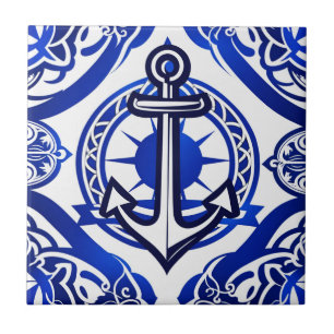 Nautical Anchor Kakelplatta
