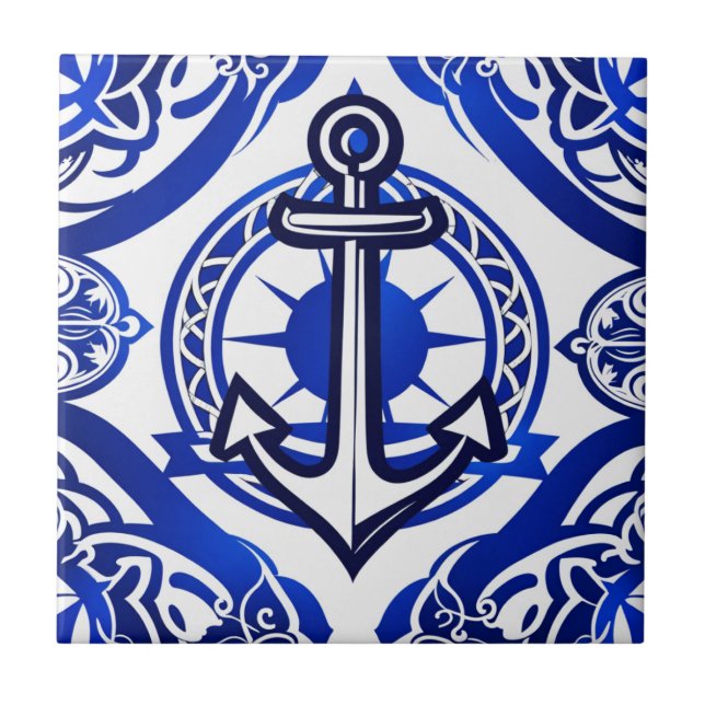Nautical Anchor Kakelplatta (Framsidan)
