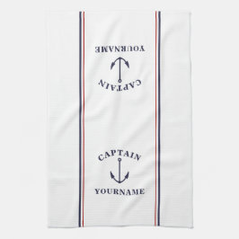 Nautical Anchor Kapten ditt namn Kökets torn Kökshandduk