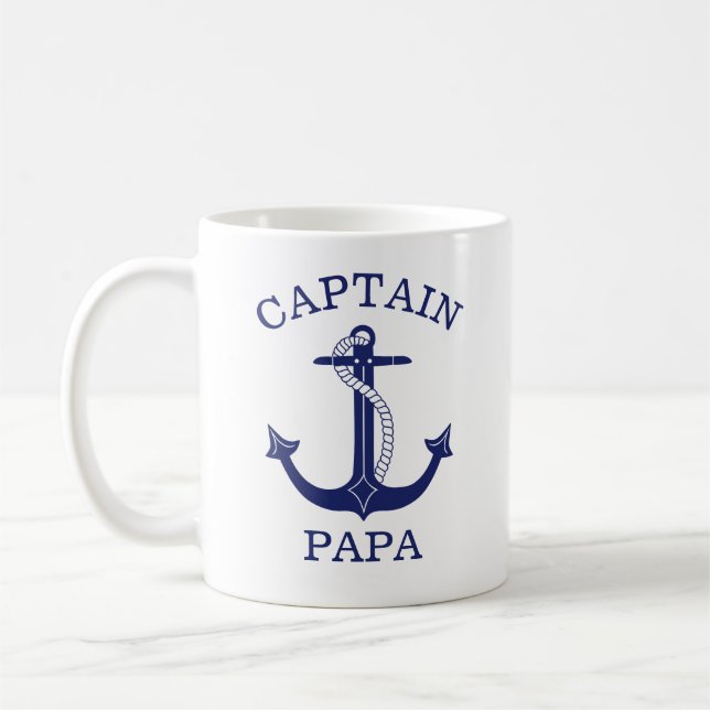 Nautical Anchor kapten Pappa Grandfather Kaffemugg (Vänster)