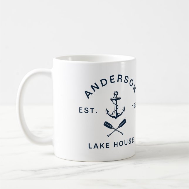 Nautical Anchor Lake House: Summer Family Vacation Kaffemugg (Vänster)
