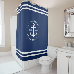 Nautical Anchor Light Navy Blue White Personlig