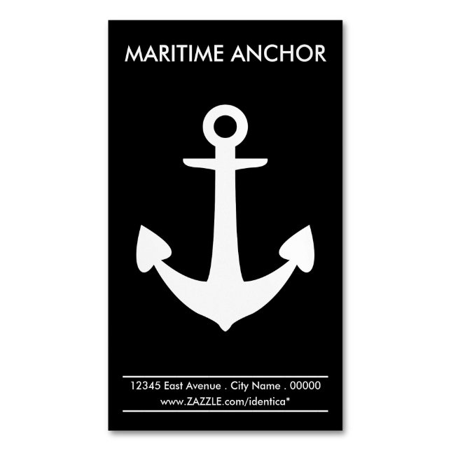 Nautical Anchor Magnetiska Visitkort (Framsida vertikal)